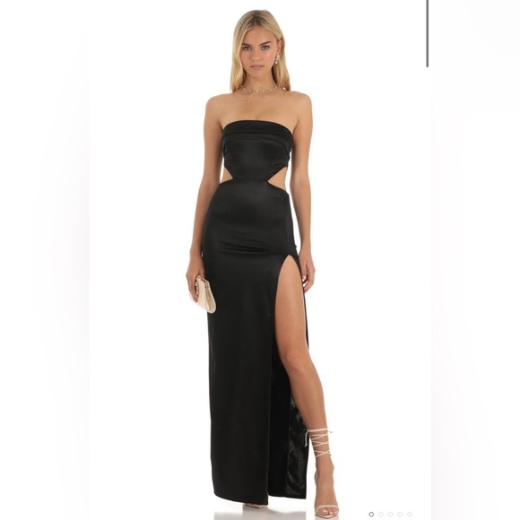 Lucy in the Sky Dresses & Skirts - Lucy in the Sky Antoinette Satin Cutout Corset Maxi in Black size Large
